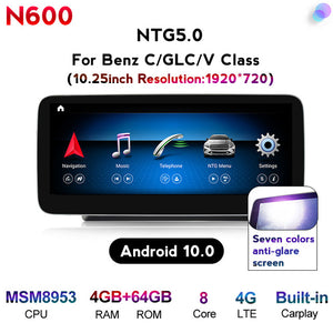 NaviFly 10.25" IPS Screen 8 core Android 10.0 Car GPS Navigation player For Mercedes Benz C Class W205 2014-2018 NTG5.0 With WIF