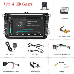 Podofo Android 8.1 2Din Car MP5 Multimedia Video Player GPS Car Radio Auto Radio Stereo 8''Audio For Seat/Skoda/Passat/Golf/Polo