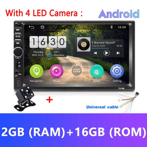 Podofo Android 2 Din Car Radio RAM 2GB+ ROM 32GB Android 7'' 2Din Car Radio Autoradio GPS Multimedia Player For Ford VW Golf