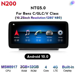 NaviFly 10.25" IPS Screen 8 core Android 10.0 Car GPS Navigation player For Mercedes Benz C Class W205 2014-2018 NTG5.0 With WIF