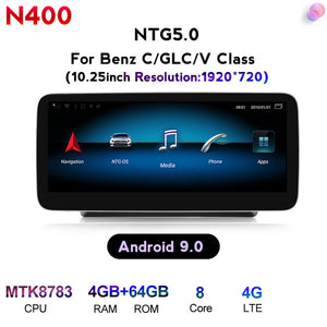 NaviFly 10.25" IPS Screen 8 core Android 10.0 Car GPS Navigation player For Mercedes Benz C Class W205 2014-2018 NTG5.0 With WIF