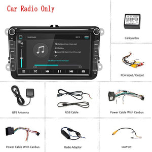 Podofo Android 8.1 2Din Car MP5 Multimedia Video Player GPS Car Radio Auto Radio Stereo 8''Audio For Seat/Skoda/Passat/Golf/Polo