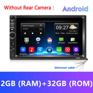 Podofo Android 2 Din Car Radio RAM 2GB+ ROM 32GB Android 7'' 2Din Car Radio Autoradio GPS Multimedia Player For Ford VW Golf