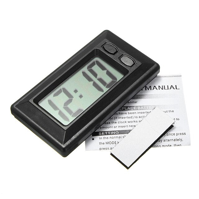 Portable Mini Digital Car Electronic Clock Electronic Watch LCD Display Digital Time Clock For Dashboard Automotive Accessories